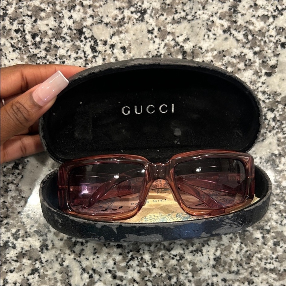 GUCCI Women's Brown Tint Rectangle Sunglasses